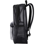 Transparenter Rucksack aus recyceltem Netzgewebe mit Fronttasche, 18 l farbe schwarz Seitenansicht