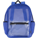 Transparenter Rucksack aus recyceltem Netzgewebe mit Fronttasche, 18 l farbe köngisblau zweite Vorderansicht