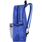 Transparenter Rucksack aus recyceltem Netzgewebe mit Fronttasche, 18 l farbe köngisblau Seitenansicht