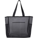 Transparente Tragetasche aus recyceltem Netzgewebe mit Reißverschluss, 23 l farbe schwarz zweite Rückansicht