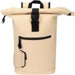 Geldbörse aus recyceltem Kunstleder mit Ring und Reißverschluss farbe braun dritte Ansicht
