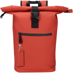 Rechteckiger Schlüsselanhänger aus recyceltem Kunstleder mit Ring farbe mahagoni dritte Ansicht