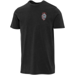 Herren-T-Shirt mit kurzen Ärmeln aus ringgesponnener Baumwolle, 160 g/m², Elevate farbe schwarz Ansicht mit Siebdruck