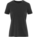 Damen-T-Shirt mit kurzen Ärmeln aus ringgesponnener Baumwolle, 160 g/m², Elevate farbe schwarz zweite Vorderansicht