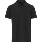 Herren-Poloshirt mit kurzen Ärmeln aus vorgewaschenem Piqué, 200 g/m², Elevate farbe schwarz zweite Vorderansicht