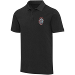 Herren-Poloshirt mit kurzen Ärmeln aus vorgewaschenem Piqué, 200 g/m², Elevate farbe schwarz Ansicht mit Siebdruck