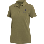 Damen-Poloshirt mit kurzen Ärmeln aus vorgewaschenem und vorgeschrumpftem Piqué, 200 g/m², Elevate farbe dunkelgrün Ansicht mit Siebdruck