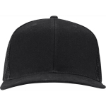 6-Panel-Kappe aus Baumwolltwill mit flachem Schirm, 260 g/m² farbe schwarz zweite Vorderansicht