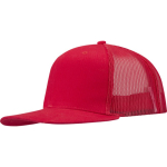 6-Panel-Kappe aus Baumwolltwill mit flachem Schirm, 260 g/m² farbe rot