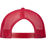 6-Panel-Kappe aus Baumwolltwill mit flachem Schirm, 260 g/m² farbe rot zweite Rückansicht