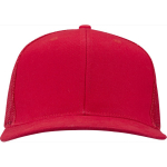 6-Panel-Kappe aus Baumwolltwill mit flachem Schirm, 260 g/m² farbe rot zweite Vorderansicht