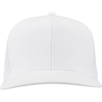 6-Panel-Kappe aus Baumwolltwill mit flachem Schirm, 260 g/m² farbe weiß zweite Vorderansicht