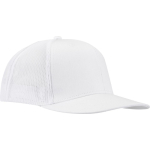 6-Panel-Kappe aus Baumwolltwill mit flachem Schirm, 260 g/m² farbe weiß Seitenansicht