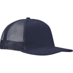 6-Panel-Kappe aus Baumwolltwill mit flachem Schirm, 260 g/m² farbe marineblau Seitenansicht