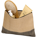 Schmale Kosmetiktasche aus zertifiziertem Strohpapier mit weichem Futter, 3 l farbe schwarz zweite Ansicht