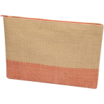 Schmale Kosmetiktasche aus zertifiziertem Strohpapier mit weichem Futter, 3 l farbe mahagoni