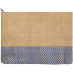 Schmale Kosmetiktasche aus zertifiziertem Strohpapier mit weichem Futter, 3 l farbe marineblau zweite Vorderansicht
