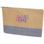 Schmale Kosmetiktasche aus zertifiziertem Strohpapier mit weichem Futter, 3 l farbe marineblau