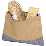 Schmale Kosmetiktasche aus zertifiziertem Strohpapier mit weichem Futter, 3 l farbe marineblau zweite Ansicht