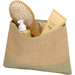 Schmale Kosmetiktasche aus zertifiziertem Strohpapier mit weichem Futter, 3 l farbe grün mamoriert zweite Ansicht