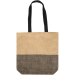 Geflochtene Strohtasche mit Magnetknopf und breitem Boden, 10 l farbe schwarz zweite Vorderansicht