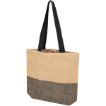 Geflochtene Strohtasche mit Magnetknopf und breitem Boden, 10 l farbe schwarz