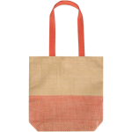 Geflochtene Strohtasche mit Magnetknopf und breitem Boden, 10 l farbe mahagoni zweite Vorderansicht