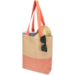 Geflochtene Strohtasche mit Magnetknopf und breitem Boden, 10 l farbe mahagoni zweite Ansicht
