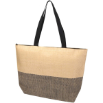 Tasche aus Strohpapier mit Reißverschluss und festem Boden, 21 l farbe schwarz