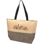 Tasche aus Strohpapier mit Reißverschluss und festem Boden, 21 l farbe schwarz