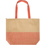 Tasche aus Strohpapier mit Reißverschluss und festem Boden, 21 l farbe mahagoni zweite Vorderansicht