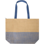 Tasche aus Strohpapier mit Reißverschluss und festem Boden, 21 l farbe marineblau zweite Vorderansicht
