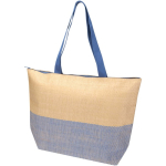 Tasche aus Strohpapier mit Reißverschluss und festem Boden, 21 l farbe marineblau