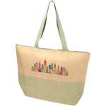 Tasche aus Strohpapier mit Reißverschluss und festem Boden, 21 l farbe grün mamoriert