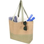 Tasche aus Strohpapier mit Reißverschluss und festem Boden, 21 l farbe grün mamoriert zweite Ansicht