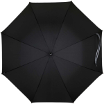 Windfester Regenschirm mit automatischer Öffnung und Reflektorband, Ø 130 cm farbe schwarz zweite Vorderansicht