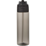 Trinkflasche mit integriertem Trinkhalm und auslaufsicherem Druckknopfdeckel, 700 ml farbe schwarz zweite Vorderansicht