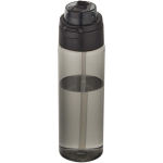 Trinkflasche mit integriertem Trinkhalm und auslaufsicherem Druckknopfdeckel, 700 ml farbe schwarz