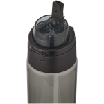 Trinkflasche mit integriertem Trinkhalm und auslaufsicherem Druckknopfdeckel, 700 ml farbe schwarz Detailansicht 2