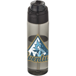 Trinkflasche mit integriertem Trinkhalm und auslaufsicherem Druckknopfdeckel, 700 ml farbe schwarz