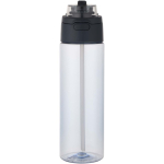 Trinkflasche mit integriertem Trinkhalm und auslaufsicherem Druckknopfdeckel, 700 ml farbe bondi blau zweite Vorderansicht