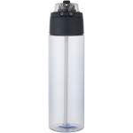 Trinkflasche mit integriertem Trinkhalm und auslaufsicherem Druckknopfdeckel, 700 ml farbe bondi blau zweite Rückansicht