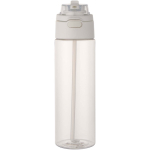 Trinkflasche mit integriertem Trinkhalm und auslaufsicherem Druckknopfdeckel, 700 ml farbe transparent zweite Vorderansicht