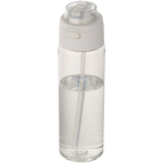 Trinkflasche mit integriertem Trinkhalm und auslaufsicherem Druckknopfdeckel, 700 ml farbe transparent