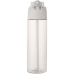Trinkflasche mit integriertem Trinkhalm und auslaufsicherem Druckknopfdeckel, 700 ml farbe transparent zweite Rückansicht