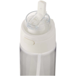 Trinkflasche mit integriertem Trinkhalm und auslaufsicherem Druckknopfdeckel, 700 ml farbe transparent Detailansicht 2