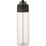 Trinkflasche mit integriertem Trinkhalm und auslaufsicherem Druckknopfdeckel, 700 ml farbe dunkelgrün zweite Vorderansicht