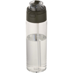 Trinkflasche mit integriertem Trinkhalm und auslaufsicherem Druckknopfdeckel, 700 ml farbe dunkelgrün