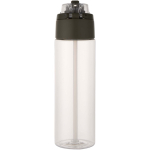 Trinkflasche mit integriertem Trinkhalm und auslaufsicherem Druckknopfdeckel, 700 ml farbe dunkelgrün zweite Rückansicht