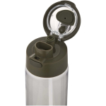 Trinkflasche mit integriertem Trinkhalm und auslaufsicherem Druckknopfdeckel, 700 ml farbe dunkelgrün Detailansicht 1